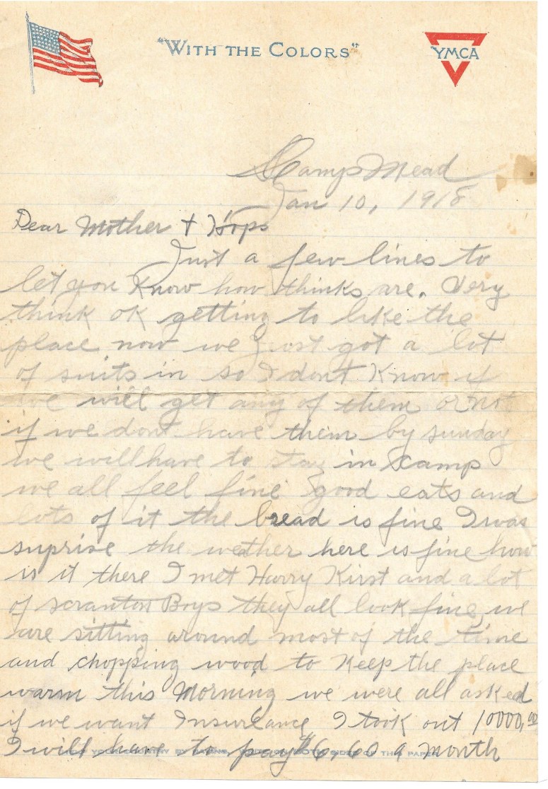 1918-01-10 Letter from Leo Hopkins p1