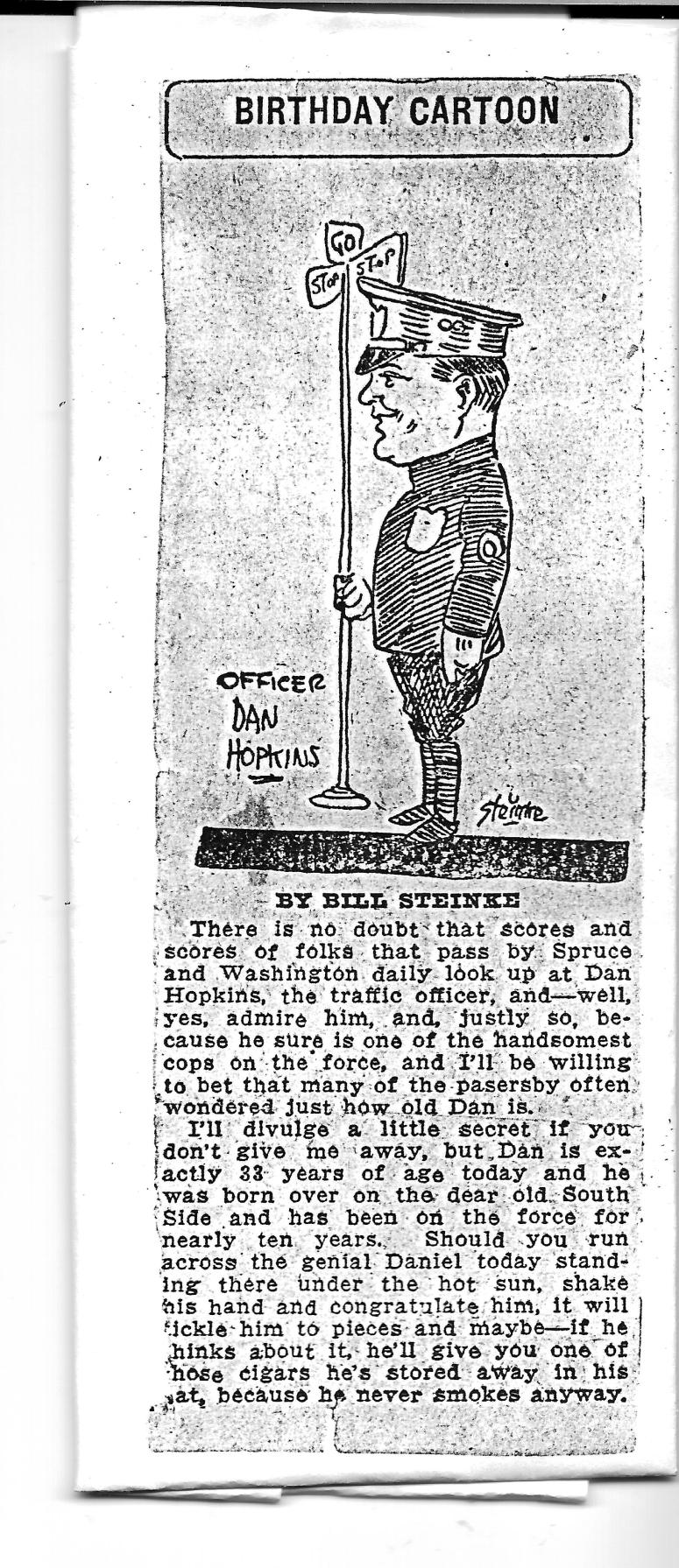 Dan Hopkins Birthday Clipping